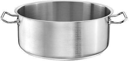 TOMGAST low pot | Diameter: 24 cm, Height: 10.5 cm, Volume: 4.5 l | stainless steel 18/10 | wall thickness 1 mm to 1,2 mm | 3-layer aluminum-steel base | induction