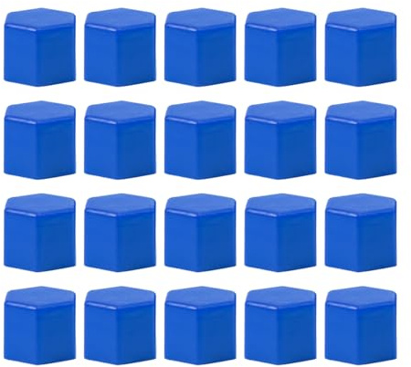 JNNJ 20 Pièces Capuchons De Boulons De Roue De Voiture, Cache-écrou Hexagonal Universel 17mm pour Roue Voiture, Capuchons Protection en Silicone pour Ecrou Boulon Pneu Extérieur Voiture(Bleu)