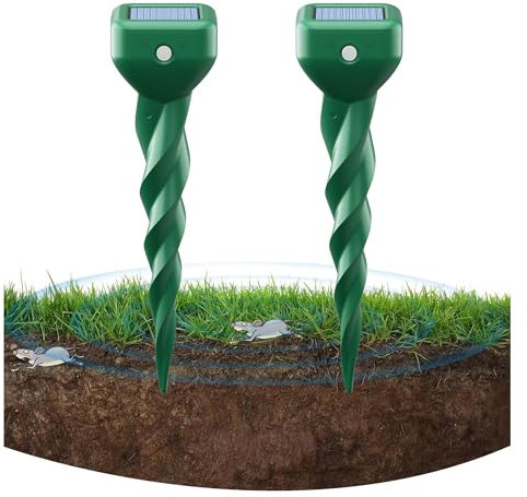 Répulsif anti-taupes en carbure contre les taupes - Ultra efficace - Résistant aux intempéries et respectueux de l'environnement - Facile à installer - Idéal pour les jardins et les pelouses (2 pièces