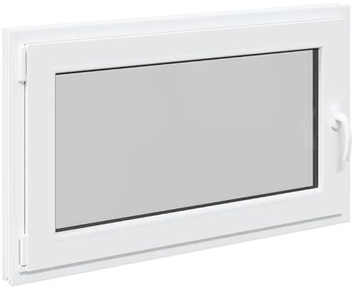 RISOR - Ventana de sótano (100 x 60 cm, inclinable orientable, DIN izquierda, PVC y cristal para una transmisión óptima de la luz y durabilidad, ideal para sótanos y espacios pequeños)