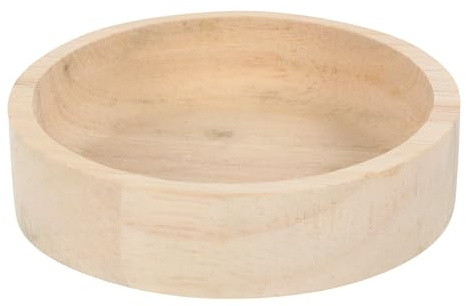 NOLITOY Tazón de Comida para Conejillos de Indias y Pequeños Roedores, de Madera Beige, Resistente y Estable, Adecuado para Nutrir a Hámsteres y Gerbos