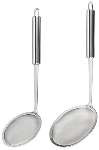 2 Piezas Coladores de Cocina, Espumaderas de Malla Fina, Filtrado Fino