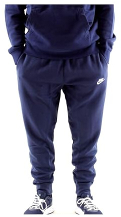 Nike Herren Jogginghose Sportswear Club Fleece, Midnight Navy/Midnight Navy/White, S, BV2671-410