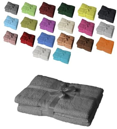 EXKLUSIV HEIMTEXTIL Badetuch 2er Set 100 x 150 cm Anthrazit