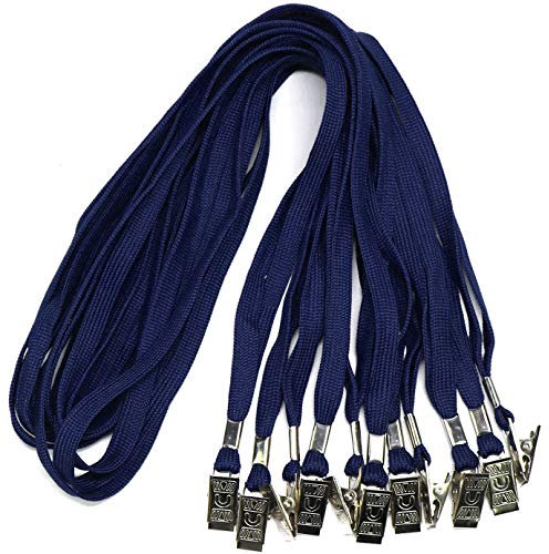 Ollain Badge Lanyards Neck Bulk Cruise Lanyards Lanyard with Clip for ID Card Name Tags Badge Holders (Navy Blue, 100 Pack)