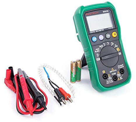 MS8239C Mastech Multimeter Digital Robust Autorange DCV/ACV/DCC/ACC/Ohm/Cap/Hz/Temperatur einschl. Batterie und Thermofühler