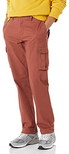 Amazon Essentials Men's Straight Fit Stretch Cargo Work Trousers (Available in Big and Tall), Clay, 29W / 30L