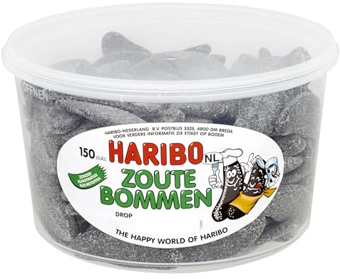 Haribo Drop Zoute Bommen - silo 150 stuks