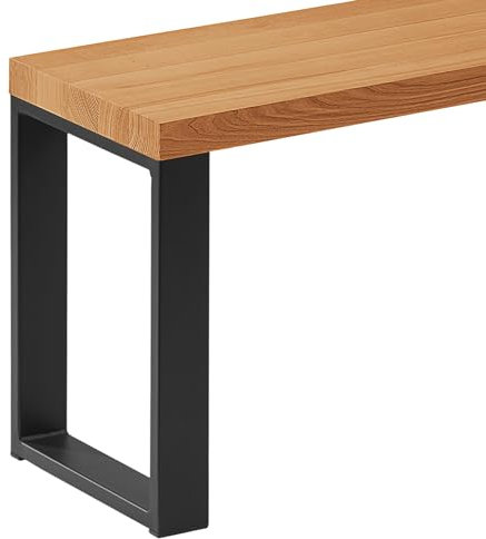 LAMO Manufaktur Sitzbank Esszimmer Holzbank 30x100x47 cm, Möbelfüße Simple Schwarz/Rustikal, LSB-01-A-003-100-9005S