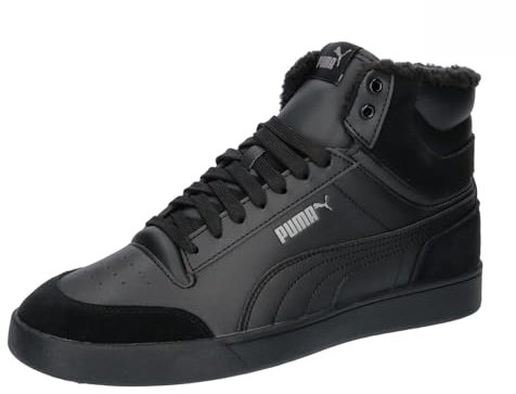 PUMA Unisex Shuffle Mid Fur Sneaker, Schwarz (Puma Black Puma Black Steel Gray), 46 EU