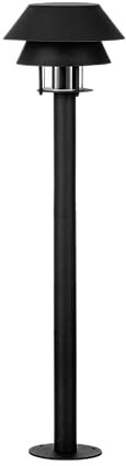 Eglo Chiappera - Lampada da terra per giardino, luce per vialetto in metallo nero e vetro trasparente, con attacco E27, IP65