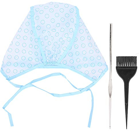 ZJchao Kit de 3 piezas de resaltado de cabello, juego de tapas de mechas de cabello, tapa de resaltado reutilizable con agujas de gancho para teñir el cabello, gorro de glaseado para mujeres y niñas
