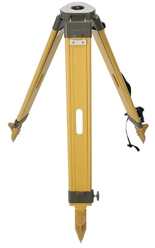Surveying Tripod, Wooden Survey Tripod with 5/8-Inch 11-Threaded Flat Head with Twist Lock for Total Station Theodolite Auto Level (DW-1-FCT)