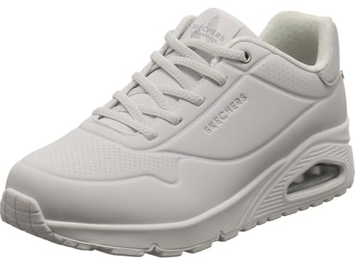 Skechers Women's Uno - Shimmer Away Sneaker, White, 7 UK