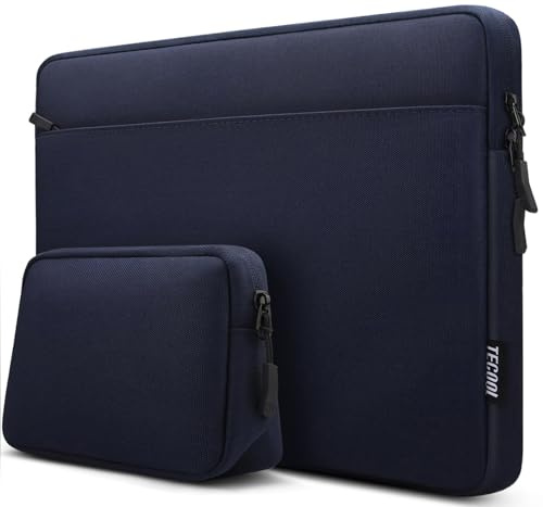 TECOOL 14 Pouces Housse Ordinateur Portable pour 14 Pouces Lenovo Thinkpad HP Dell Acer ASUS Chromebook Notebook Laptop, 15,3 MacBook Air M3 M2, Pochette 14 PC Portable Protection, Bleu foncé