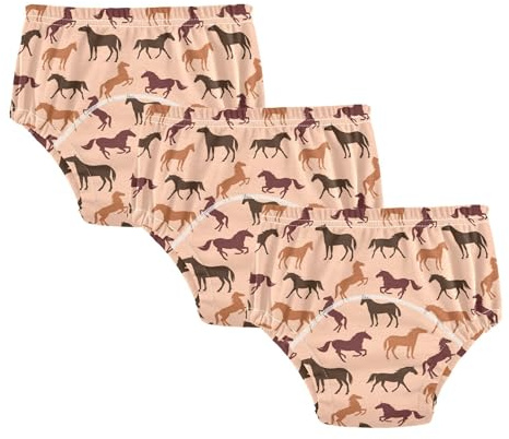 Mazeann Horse Brown Toddler Potty Training Underwear Cotton Absorbent Soft Baby Girl Boy Potty Training Pant 2t