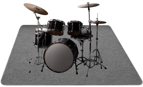 PPGE HOME Drum-Teppich Schlagzeugteppich Schallschutz Teppich Schallschutzmatte rutschfeste Trommelmatte Schallschutz Klavier Teppich(Size:170×130CM,Color:Grau)
