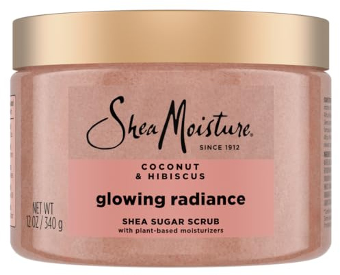 SheaMoisture Shea Sugar Body Scrub For Glowing Radiance Coconut Hibiscus Glowing Radiance Body Scrub With 24h Shea Moisture Nutrients 12 oz