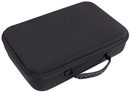 ZJchao Massagepistolenhalter, Massagepistolentasche, Schwarz (Eva + 600D-Stoff + Mutispandex) Massagepistolen-Tragekoffer mit Griff, der Platz für eine Massagepistole, 4 Massageköpfe