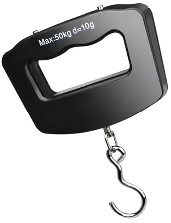 báscula de peso para equipaje con gancho, báscula para equipaje,Báscula de viaje de 110 lb/50 kg con pantalla LCD retroiluminada Báscula digital para peces | Báscula inteligente con pilas para maleta,