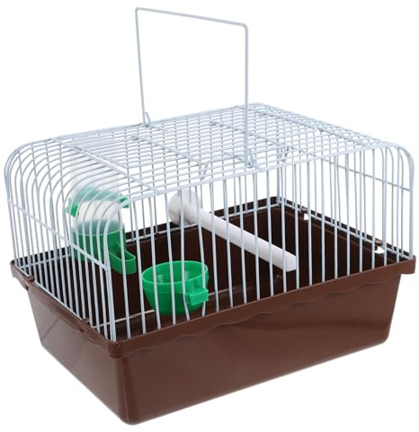 Happyyami Jaula Portátil para Aves Transportador Espacioso para Periquitos y Agapornis Incluye Perchero Caja De Comida y Dispensador De Agua para Viajes con Mascotas