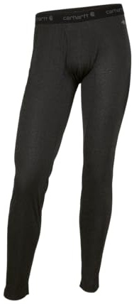 Carhartt Men's Force Midweight Stretch Base Layer Pant, Black Heather, Medium