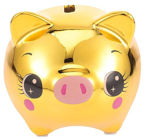YARNOW Salvadanaio Forma Maiale Elegante Contenitore per Monete Decorazione per Casa e per Capacità e Facile
