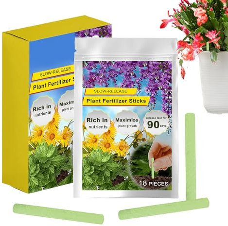 Hitburu Bastoncini Fertilizzanti per Piante, Fertilizzante Per Piante A Spillo, Nutrizione A Lento Rilascio Per Cura Fogliame Piante Grasse Bonsai Fiori Ortaggi Interno Ed Esterno