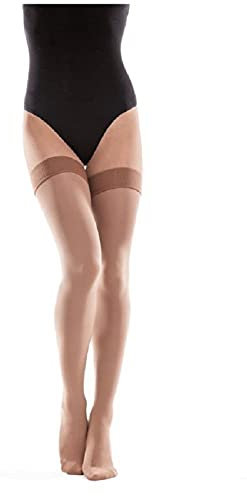 TOROS GROUP MANUFACTURE Autoreggenti a compressione graduate 18-21 mmHg-Calze autoreggenti medicali -collant compressivi-Ottime per vene varicose Beige Medium