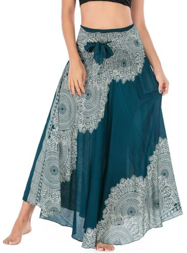 FEOYA Donna Gonna Lunga Elegante Abito a Vita Alta Estate Boemia Capestro Abito Spiaggia Festa Gonne da Mare - Colore 11
