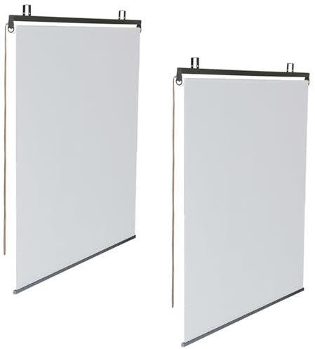 IDMarket - Set di 2 Tende a Rullo L. 124 x H. 225 CM per pergola Bianca