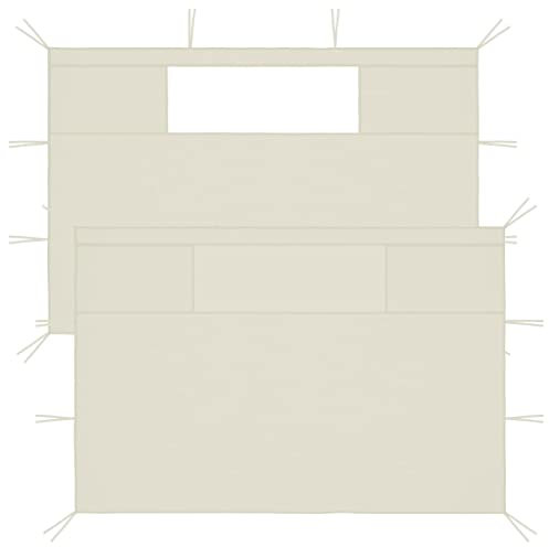 INLIFE Lot de 2 parois latérales pour tonnelle avec fenêtres, crème 0417-0417