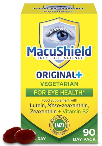 MacuShield Original+ Vegetarian – 90 Day Pack, Eye Health Supplement* with Lutein, Zeaxanthin and Meso-zeaxanthin + Vitamin B2 which Helps Maintain Normal Vision