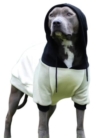 Spark Paws Hunde-Kapuzenpullover, Premium-Qualität, samtweich, überlegener Komfort und Passform, beruhigendes Fleece-Innenfutter, geeignet für alle Rassen, Olivgrün-Creme, Größe 3XL