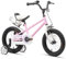 Glerc Vélo Enfant 14 Pouces avec Roues stabilisatrices & Porte-bidon pour garçons et Filles de 3 4 5 Ans,Rose