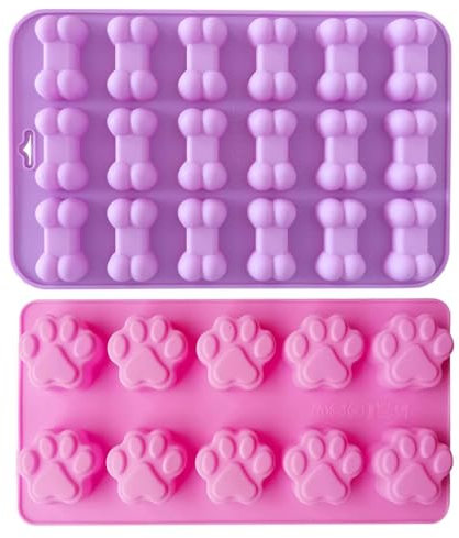 Molde de Silicona para Cubitos de Hielo - Bandeja Con Forma de Pata y Hueso de Animal