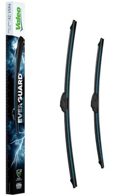 VALEO EVERGUARD - VSK4 - Un Kit di Spazzole Tergicristallo Flat Blade in Silicone con una durata X2 - Lunghezze: 650mm/400mm - Anteriore (Confezione da 2) - 566020
