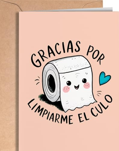 Tarjeta Felicitación Mamá o Papá - Tarjeta Felicitación del Día del Padre o Día de la Madre - Postal Gracias Papá Mamá - Tarjeta Divertida para Cumpleaños - Limpiarme - EU 17 - Greeting Cards