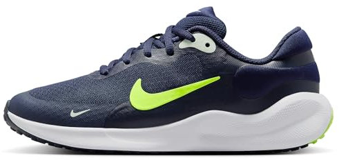 Nike Revolution 7 Schuh für ältere Kinder, Midnight Navy/Volt-Volt Tint-White, FB7689-403, 39 EU (6.5Y US)