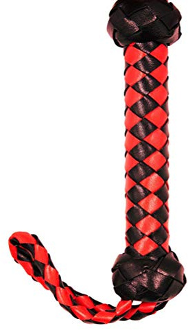 AKLOSIPY Ridpiska i Konstläder för Hästträning，Cosplay Cosplay Costume Crop Whip，23,4 Tums Ridskörd med Bekväma (Röd+svart)