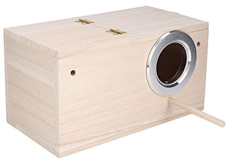 Aumotop Fågeluppfödningslåda Av Hög Kvalitet i trä för Papegojor och Undulater, Säkert och Hållbart Bohus, Burlywood-färg, 1 Enhet (Höger öppning)