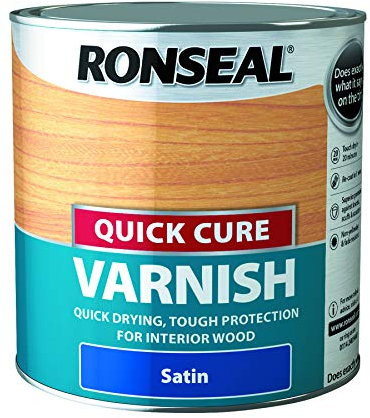 Ronseal Quick Cure Interior Varnish Satin Dark Oak 750ml