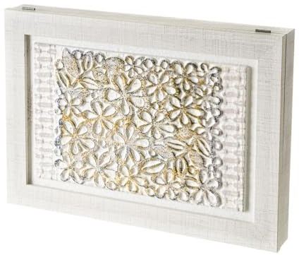LOLAhome Tapa Contador luz Decorativa | Cubre Cuadro eléctrico | Pintado a Mano | Madera Pino | 50x6x35 cm | Cubrecontador (Blanco)