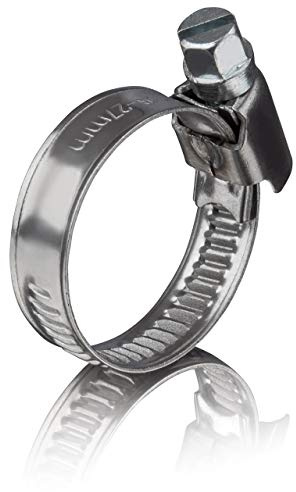 GARSIDURO 6 Stück DIN3017 Schlauchschellen 16-27mm in W5 Industriequalität, 9 mm Band – hochwertiges Set aus rostfreien V4A Schlauchklemmen für Waschmaschine, Ablaufschlauch, Geschirrspüler