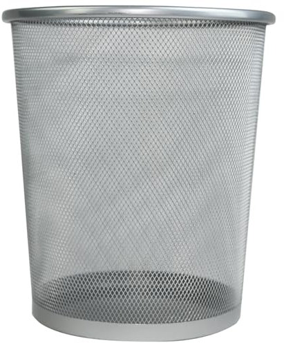 Ram® 20L Circular Mesh Bin Office Home Garbage Can For Bathrooms, Kitchens, Offices, Rooms, Students (Silver)