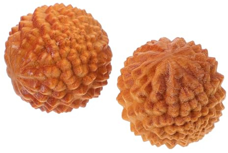 FOMIYES 2pcs Cypress Wood Hand Massage Balls Rolling Acupoint Massager for Wrist Therapy and Home Decoration