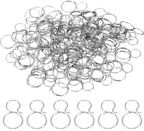 PATIKIL 0,63x0,39 Ganci per Lampadari Cristalli, Accessori per Lampade in Cristallo 100Pz Clip per Cristalli per Fissare Parti di Lampadari, Sostituzioni per Lampadari, Argento