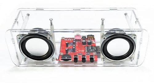 Epodmalx gör-det-själv Bluetooth-högtalarkit, USB-mini-hemstereoljudsförstärkare, gör-det-själv-elektronikkit för lödningar med hölje