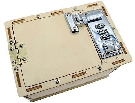 KONTONTY DIY-passwortbox-Spielzeug Holz-schließfach Quadratisch Selbstzusammenbau Pädagogisches Holzspielzeug Praktische Fähigkeiten