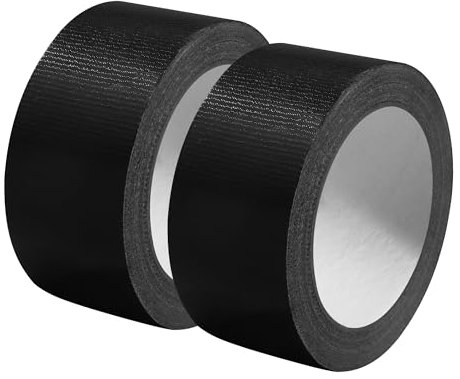 Nuangoo 2 pezzi Nastro americano,48 mm x 27 m Nastro Adesivo Telato, Nastro Telato Nero,Nastro Sigillante Impermeabile, per riparazioni, rinforzi, sigillatura, etichettatura, interni ed esterni